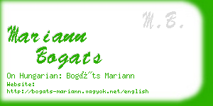 mariann bogats business card